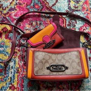 Matching Coach Wallet and handbag - Color block - excellent condition.